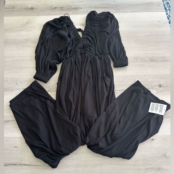 Topshop Jersey Long Sleeve Jumpsuit Black US 8-10 NWT IN PACKAGE - Picture 5 of 10